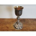 English silver petal base chalice