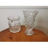Two Waterford crystal vases.