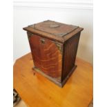 Early 20th C. oak and brass bound letter box.