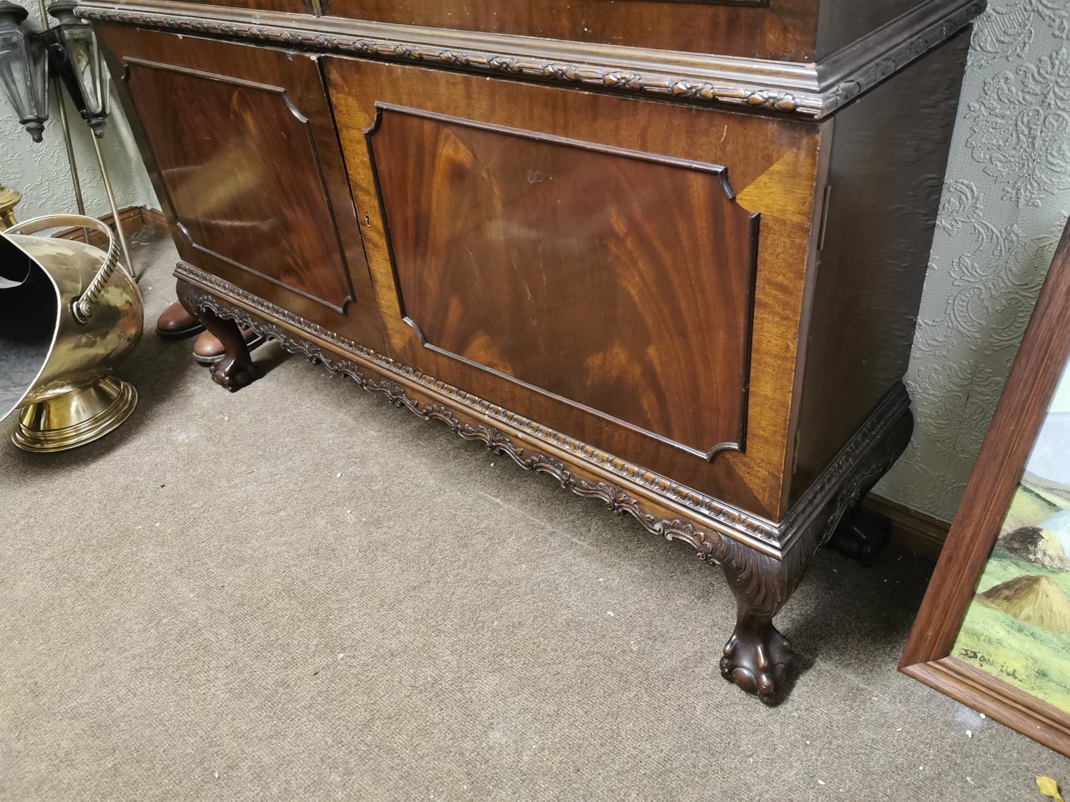 Edwardian mahogany two door display cabinet. - Image 4 of 5