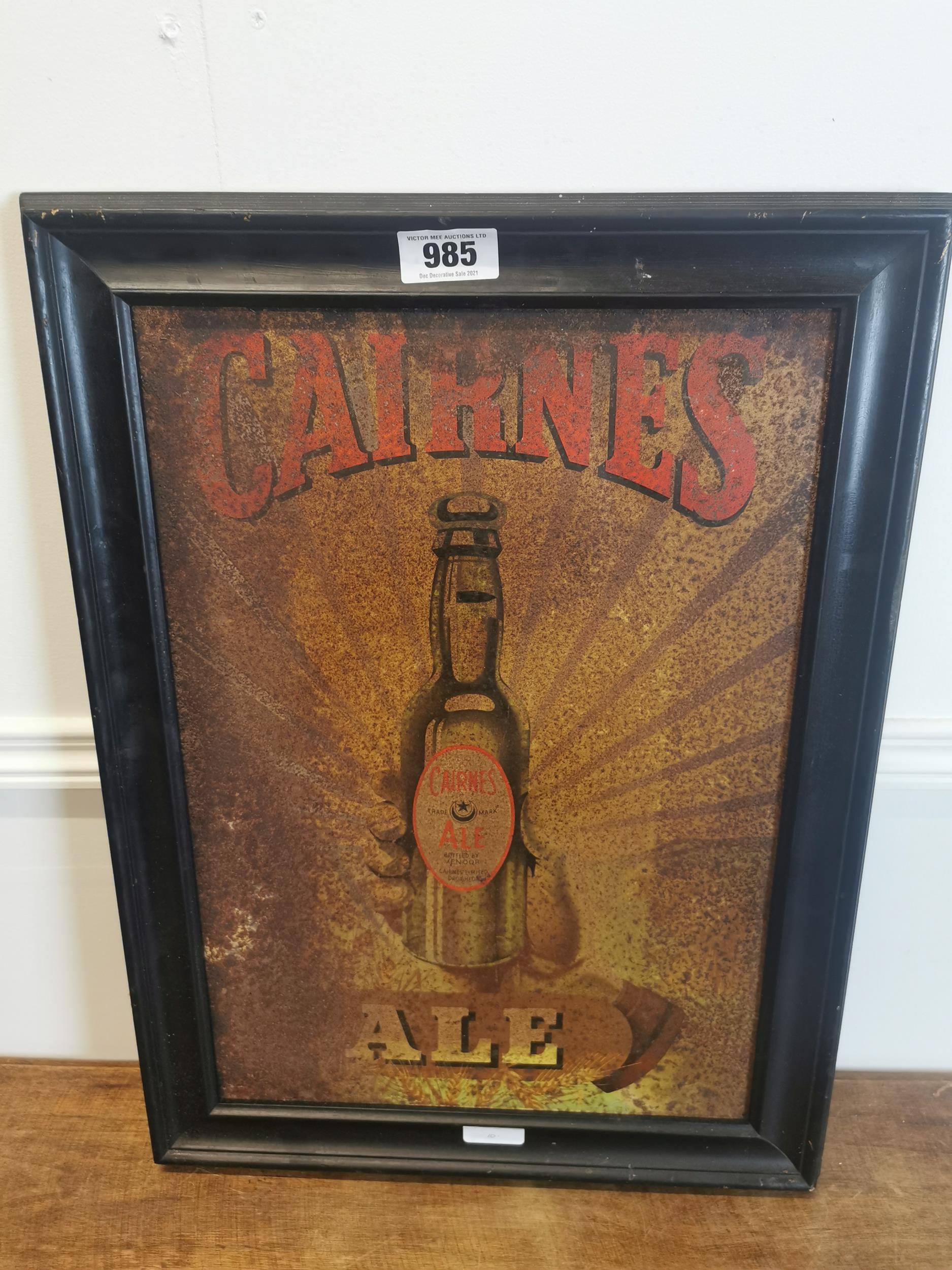 Cairnes Ale Drogheda framed tin plate advertising sign - Image 2 of 5