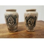 Two early 20th C. stoneware creamer jars.