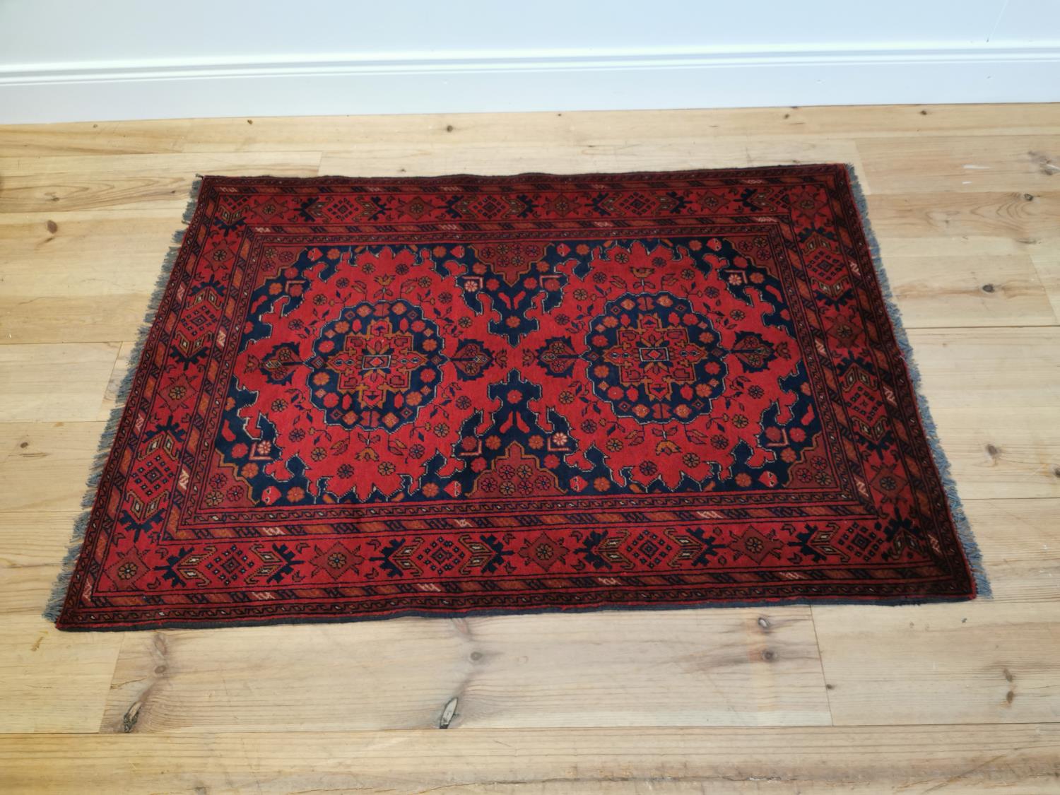 Afghan Khan hand knotted wool runner