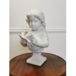 19th. C. Parian ware bust of a Young Girl