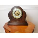 Edwardian inlaid mahogany mantle clock.