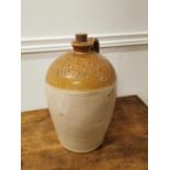 Early 20th C. Gorman Spirit Merchants Lismore stoneware advertising flagon.