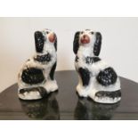 Pair of 19th C. ceramic Staffordshire dogs.