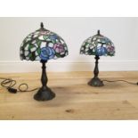 Pair of bronze effect table lamps