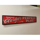 Smoke Clarke's Perfect Plug enamel advertising sign