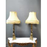 Pair of good quality brass table lamps.