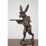 Bronze model of a hunting Hare