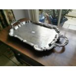 19th. C. silver plated serving tray.