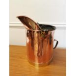 19th C. copper and brass coal bucket