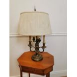 19th C. brass table lamp.