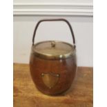 1930's oak biscuit barrel