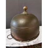 19th. C. cooper and brass meat cover.