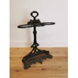 Decorative cast iron stick stand.