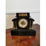 19th C. slate mantle clock