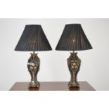 Pair of ormolu mounted porcelain table lamps