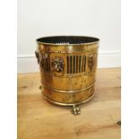 19th C. brass log bucket.