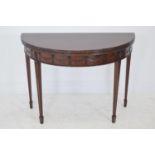 Mahogany demi - lune turn over leaf games table