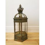 Decorative copper effect metal lantern