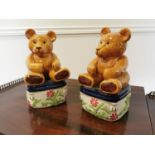 Pair of ceramic Teddy Bears