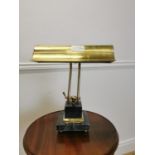 Brass and marble desk lamp.