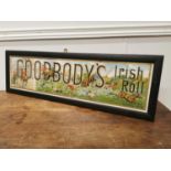 Goodbody's Irish Roll tobacco framed advertising showcard.