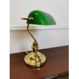 Brass bankers desk lamp.