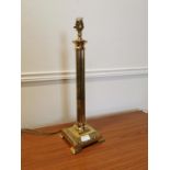 Edwardian brass corinthian column table lamp