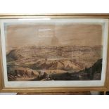 19th. C. coloured print Ancient Jerusalem mounted in a gilt frame