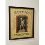 Aston's Embrocation advertising showcard