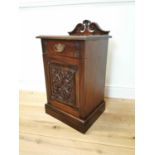 Carved mahogany bedside locker