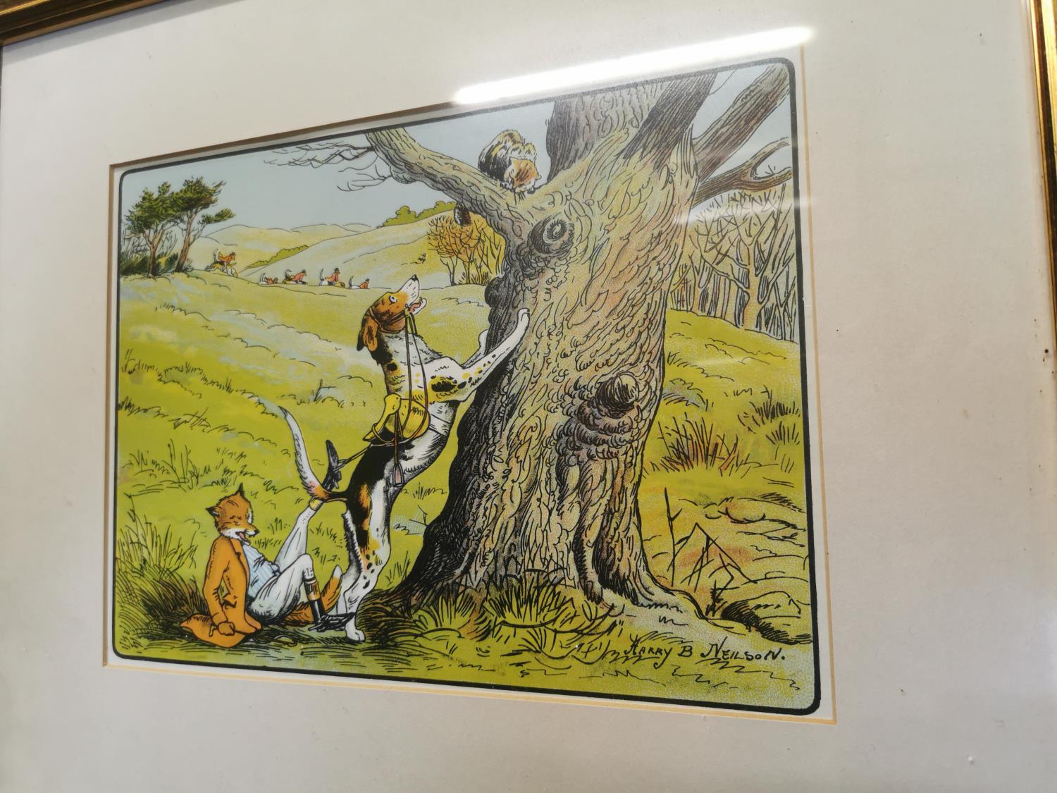 Coloured print Hunting scene by Harry B Nelson. - Image 3 of 3