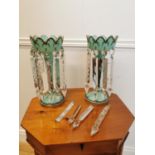 Pair of Edwardian glass tantalus.