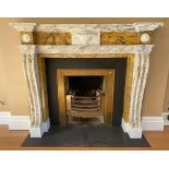 Late Georgian Sienna marble and Carrara marble chimney piece