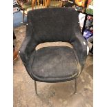 PAIR OF OLLI MANNERMAA STYLE CHARCOAL FABRIC CHAIRS