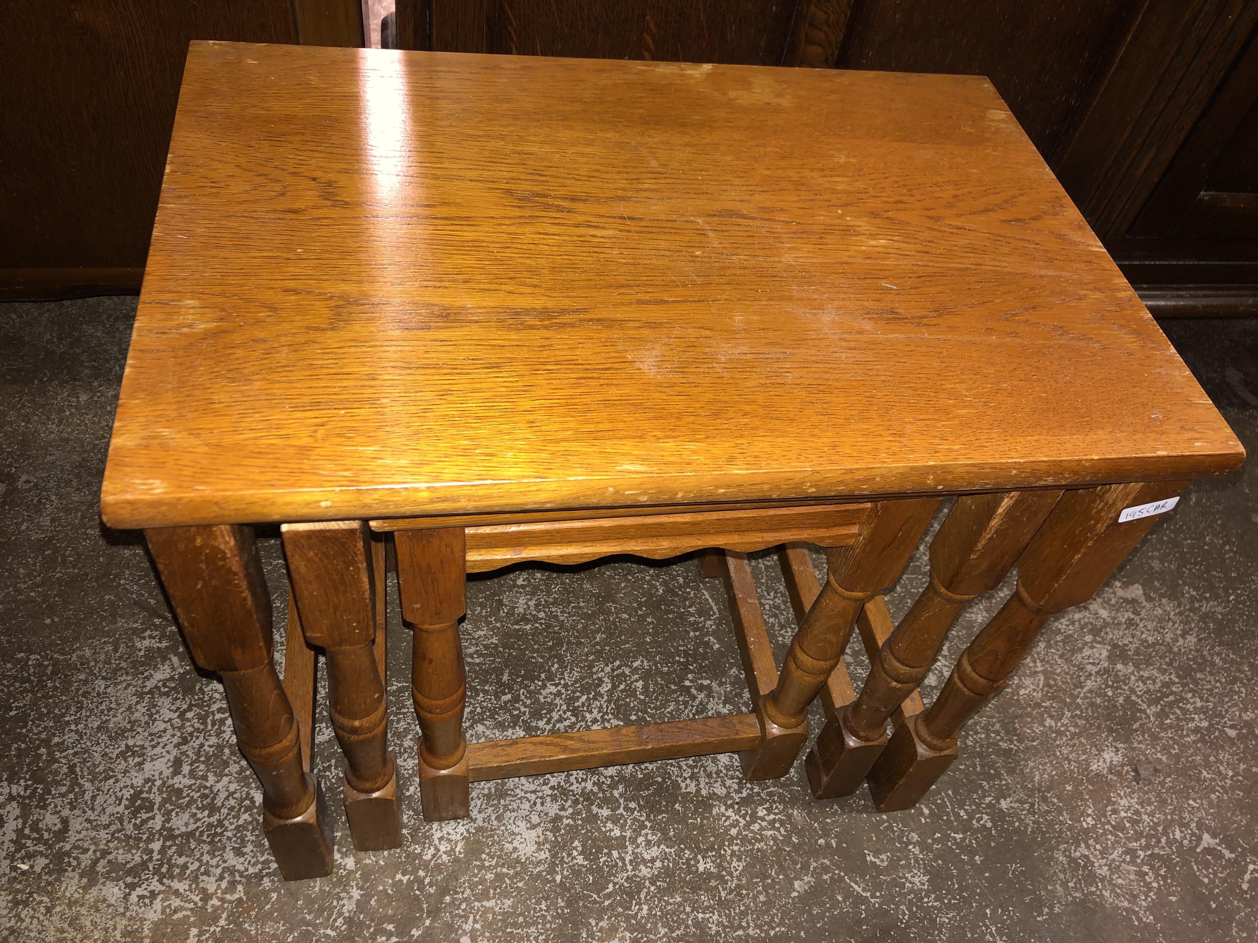 OAK NEST OF THREE TABLES