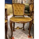 FIVE BUTTON BACK UPHOLSTERED FRENCH STYLE DINING CHAIRS