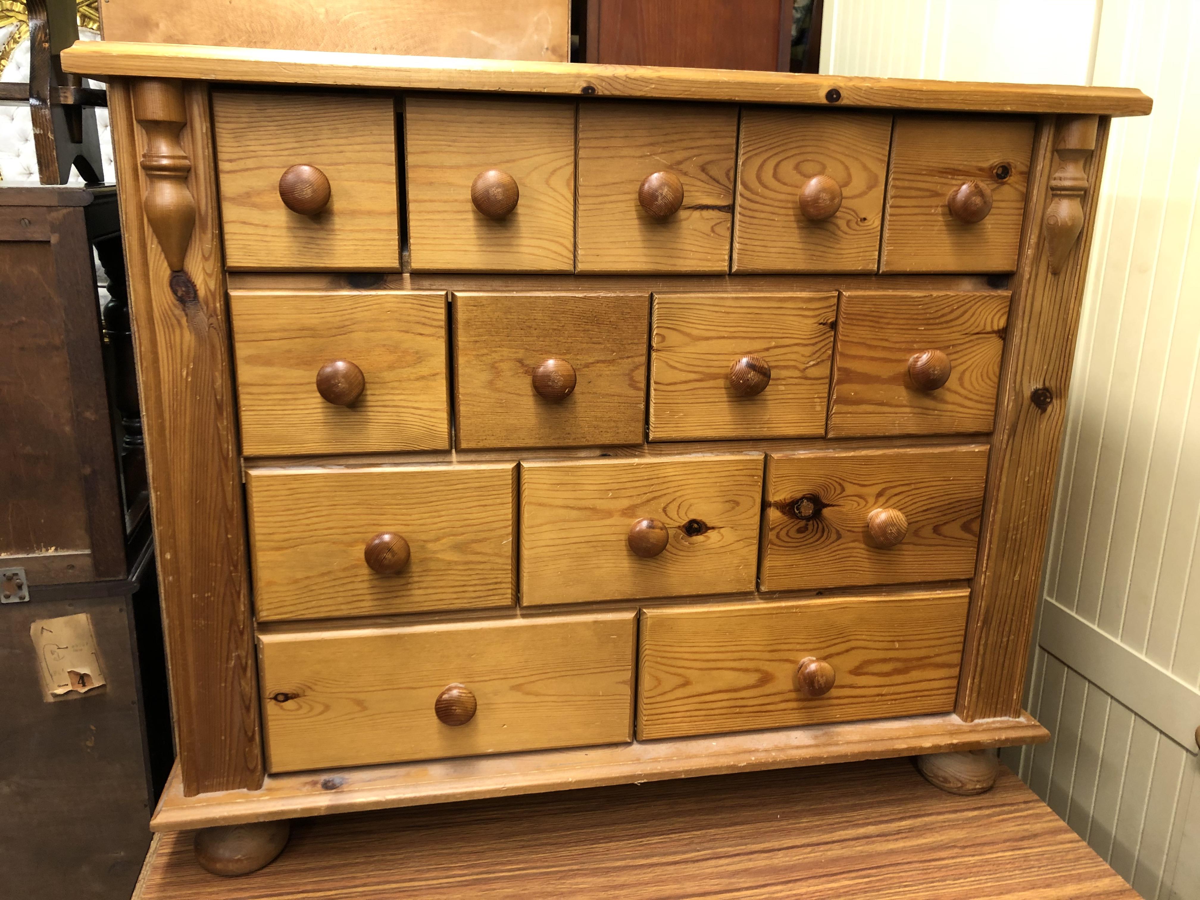 PINE FOURTEEN DRAWER CHEST