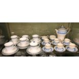 ART DECO POTTERY COFFEE SERVICE AND ROYAL DOULTON ETUDE TEACUPS AND SAUCERS