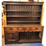 GEORGIAN oak POT BOARD DRESSER WITH RACK