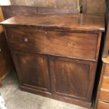 VICTORIAN MAHOGANY SECRETAIRE? TWO DOOR CUPBOARD