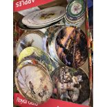 BOX CONTAINING LIMITED EDITION SERIES PLATES OF CATS AND BIRD SUBJECT,
