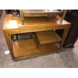 1970S TEAK COMBINATION TROLLEY WITH DRAWER AND SLIDING TOP