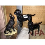 ROYAL DOULTON BLACK LABRADORS AND HAYTON FINE ART LABRADOR