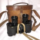 WRAY OF LONDON 13659 1944 BINOCULARS IN LEATHER CASE