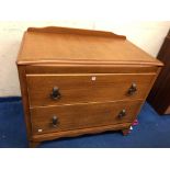 OAK PLY TWO DRAWER CHEST AND BEDSIDE CUPBOARD