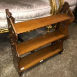 OAK CARVED SIDED HANGING WALL SHELVES